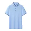 8077 Estilo Pareja Verano Unisex Camisa Polo Color Sólido Camisa Publicitaria de Seda de Hielo para Hombre Camiseta Ligera Transpirable de Manga Corta para Pareja