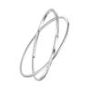 Pulseira anel de Mobius anel duplo pé pulseira de prata feminina 9999 prata esterlina pulseira anel duplo fecho de anel tipo vedação