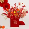 Set de Frutas de la Fortuna, Flores de Fin de Año Nuevo, Arreglo Floral Artificial de Acebo, Materiales para Ramo Cubo de Abrazos de Año Nuevo, Decoración