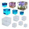 FUENTE fabricante DIY Cristal epoxi animal planta muestra molde cubo alto transparente cubo molde