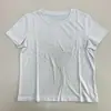 Camiseta de Verano Casual Nueva para Mujer con Hebilla de Metal, Manga Corta de Poni, Cuello Redondo, Color Sólido, Versátil, Top Adelgazante, Ropa Casual