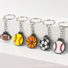 Llavero Creativo de PVC Colgante de Fútbol Baloncesto Accesorios de Pelota Colgante para Mochila Escolar Plástico Blando Pequeños Regalos Venta al por Mayor en Stock