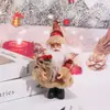 Venta Caliente Transfronteriza Adornos de Muñeco de Papá Noel de Pie Trineo Papá Noel Decoración de Regalo para Ventana de Centro Comercial