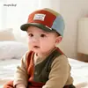 Chapéu de Pato para Bebê Outono e Inverno Estilo Coreano Meninos Meninas Bebês Crianças Pequenas Bloco de Cores Aba Macia Dobrável Boné de Basebol Veludo Cotelê Quente