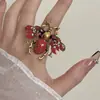 Anel de Metal com Diamantes Estilo Pequeno e Fragrante Personalidade Inseto Sentido Avançado Anel Anel Ins Estilo Frio Doce Fresco Abelha Anel Empilhado