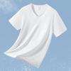 Playera Modal de Manga Corta para Hombre de Secado Rápido, Seda de Hielo Fresca, Top de Cuello en V Fresco, Antibacterial, Antiácaros, Camiseta Básica de Verano de Media Manga