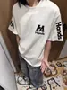 Nova Camiseta Masculina Tendência Estilo Chinês Bordado com Letras Algodão Pesado Manga Curta, Verão Design Solto Top High Street
