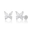 Aretes de Tuerca de Mariposa de Plata Esterlina S925 Transfronterizos Europeos y Americanos, Zircón, Nicho, Piercings de Nariz Versátiles de Gama Alta