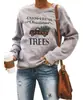 Árbol de Navidad Sudadera de Navidad para Mujer Patrón Navideño Informal Pulóver de Manga Larga