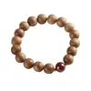 Madera de Durazno DIY Creativo Antiguo Simple Círculo Único Pareja Pulsera de Cinabrio Vintage Pulsera de Juego Regalo para Pareja