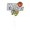 Decoración para Pastel Maestro del Slam Dunk de Baloncesto Adornos Zapatos de Baloncesto para Niños Aro de Baloncesto Tarjeta Plug-in para Pastel de Cumpleaños de Fútbol