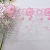 En stock, encaje bordado de flores de un solo lado francés rosa de dos colores, para ropa, textiles para el hogar, accesorios de encaje DIY