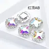 Venta Directa de Fábrica Cuadrado Vidrio Cristal Hebilla Base Cobre Cosido a Mano Diamante DIY Diamante Decorativo Zapatos Ropa Vestido de Boda Bolso para Zapatos