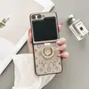 Oso Lindo Violento Adecuado para Funda de Teléfono Móvil Samsung Zflip7 Protección Anti-Caída Flip6 Dibujo Animado Elegante Pareja Estilo Caliente