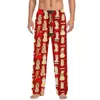 Pantalones de pijama casuales con cordón para hombre y mujer con estampado de dibujos animados para parejas, pantalones caseros personalizables
