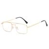 Armação de Óculos Metálica Retro para Comércio Exterior para Homens com Miopia Dupla Barra Pode Ser Equipado com Lentes de Grau Armação Grande para Olhos Hc