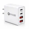 Carregador multi-porta padrão EUA 55W transfronteiriço, 2A+2C, compatível com dispositivos Apple e Huawei, adaptador de carregamento rápido QC3.0 para telefones celulares