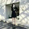 Vestido casual rojo de Año Nuevo para mujer, estilo otoño e invierno, diseño único, chic estilo francés, vestido tipo sudadera rejuvenecedor, talla petite