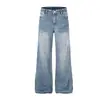 Pantalones Largos Casuales de Pierna Recta Micro-acampanados con Bolsillos Estampado de Estrella Retro Americano Magic Bear Personalidad Cleanfit