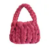 Bolsa Tecida com Fio Central de Veludo Cristal, Bolsa Tecida à Mão, Bolsa de Veludo, Bolsa Mensageira DIY Xiaohongshu, Almofada