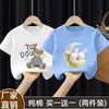 Estilo Caliente de Verano Manga Corta Niñas Camiseta de Manga Corta 100% Algodón Verano 2025 Nuevo Estilo Tops y Camisetas para Niñas