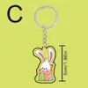 Chaveiro de Coelho da Páscoa Transfronteiriço Acrílico 2D Coelho Fofo Ovo Pingente Plano