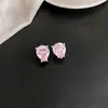 Pendientes de botón de oro real de 18k con circonita en forma de gota de agua, Lujo ligero, Moda de alta gama, Pendientes simples, Accesorios de pendientes versátiles de nicho para mujer