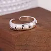 Anel Aberto Moda Feminina Luxo Leve, Estilo Xiaohongshu, Trevo de Quatro Folhas, Cruz Europeia e Americana, Mais Vendido, Zircônia Simples Incrustada