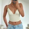 Chaleco de Cuadros de Diseño de Nicho Estilo 1Bm para Mujer, Nuevo Producto de Verano, Top Tubo Sexy de Cuello Profundo, Sin Tirantes, Venta al por Mayor para Exportación