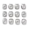 Cuentas de Transferencia de los Doce Signos del Zodíaco Seiko Plata de Ley 925 Cuentas Espaciadoras de los 12 Signos del Zodíaco Pulsera de Cuentas Hecha a Mano DIY Collares Cuentas Espaciadoras