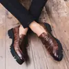 Sapatos de Couro Pontudos para Homens, Estilo Britânico e Coreano Retrô com Sola Grossa para Aumentar a Altura, Sapatos de Couro para Cabeleireiro, Sapatos da Moda Tendência para Boate Masculina