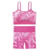 Camisola camuflada de comércio exterior transfronteiriço para mulheres, sem anel de aço, anti-luz, respirável, lindas costas, shorts esportivos, roupa íntima