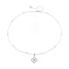 Collar de trébol de cuatro hojas simple, elegante, de lujo ligero, elegante para mujer, único, elegante, fresco, dulce, cadena versátil para la clavícula