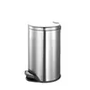 Cubo de basura de acero inoxidable para el hogar con tapa, operado con pedal, creativo, para cocina, sala de estar, dormitorio, cubo de basura redondo con tapa, operado con pedal