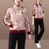Conjunto de Ropa de Primavera para Mamá 2026 Nueva Moda Casual Ropa Deportiva Conjunto de Dos Piezas Elegante Chaqueta Floral de Primavera y Otoño para Mujer