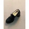 Sapatos femininos de couro com sola grossa e forro de fleece, nova coleção outono/inverno 2025, sapatos de algodão quentes e fofos, mocassins de salto grosso