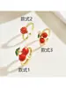 Novo Anel Ajustável Aberto Fofo de Cereja Fresca Morango com Zircônia Inlaid Doce Exquisito Pequeno Anel de Nicho para Mulheres