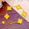 Pulsera de calabaza mariposa oro antiguo de alto color láser tienda de oro con joyería flash nicho lujo cuatro hojas