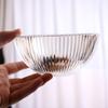 Juego de Tazón y Plato de Vidrio Transparente con Rayas Verticales Personalizado Vajilla Japonesa Tazón de Vidrio para Fruta Tazón para Ensalada Plato para Cena para Niños