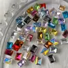 Azucarero 6*8 Rectangular Esquina Recta Pedrería para Uñas Cubitos de Hielo Caramelo de Roca Pedrería de Punta Inferior Súper Brillante Vidrio K9 Decoración de Uñas