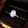 Anillo abierto ovalado con circonita chapado en oro real de 18 quilates, sensación de lujo ligero de alta gama, accesorio de mano versátil y exquisito
