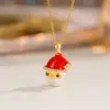 Europeu e Americano Transfronteiriço Novo Papai Noel Árvore de Natal Microincrustado Esmalte Gotejado Colar Meninas Natal Outono e Inverno Corrente da Clavícula