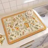 Mantel individual para mesa de comedor de tierra de diatomeas estilo americano con un toque de alta gama, adecuado para uso doméstico, aislante del calor, absorbente de agua, secado rápido, tapete para encimera, tapete de drenaje resistente a manchas para cocina