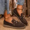 Mocassins Plus Size Transfronteiriços Femininos 2026 Primavera Nova Chegada Slip-on Lona Casual Sapatos Individuais Femininos Em Estoque