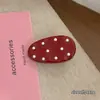 Popular Prendedor de Cabelo com Laço de Bolinhas Vermelhas para Meninas, Estiloso Presilha para Franja e Cabelo, Presilha Lateral Bico de Pato de Alta Estética