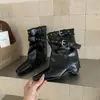 Botas Martin negras apiladas para mujer, otoño e invierno, tacón oculto, 20265cm, botines, adelgazantes, botas nuevas para combinar con faldas