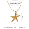 Joyería Transfronteriza Europea y Americana Elemento Marino Colgante de Collar de Estrella de Mar Collar para Mujer Versátil Cadena para Clavícula de Acero Inoxidable