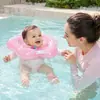 Flotador de cuello con diseño de doble airbag engrosado para bebés pequeños, flotador de cuello interactivo de material PVC con forma de flor