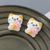 Figura de Gato Chef Lista para Usar Accesorios de Resina Hechos a Mano para Bricolaje Caja de Almacenamiento de Taza de Leche Funda para Teléfono Imán para Nevera