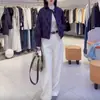 Venda Direta de Fábrica Outono 2025 Versão Coreana Versátil Emagrecedor Casual Design Solto Gola Alta Xadrez Diamante Jaqueta Curta Casaco Feminino